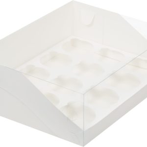 Коробка на 12 капкейков с прозрачной крышкой 31*23,5*10 см.