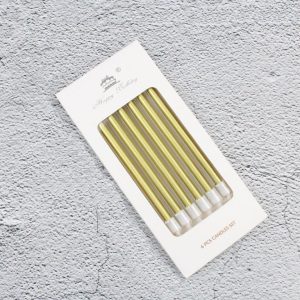 Свечи для торта " Шайн Золотой металлик" 10 см., 6 шт.