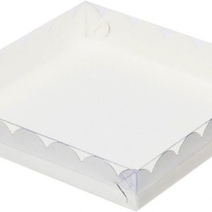 Короб с прозрачной крышкой белый 20*20*3,5 см.