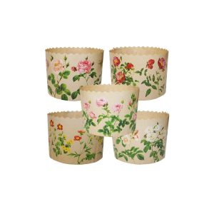 Форма бумажная для кулича на 60 г "Розы" 60*45 мм.