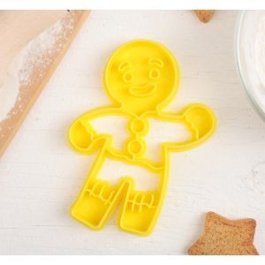 Вырубка пластиковая "Пряничный человечек", с оттиском 11.3*8,5*1,4  см.