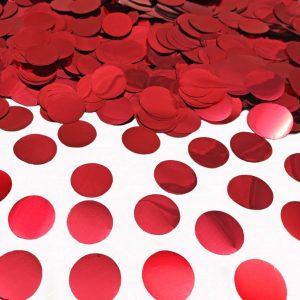 Конфетти круглые 1,5 см., фольга, "Круг красный", 5 гр.