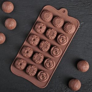 Форма силиконовая "Цветы" (Для конфет и льда)