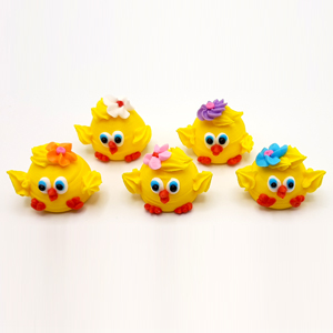 Декор сахарный, "Цыпленок с цветком", 1 шт. ЦВЕТ МИКС