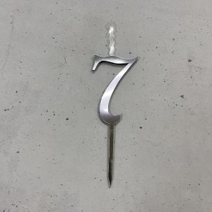 Топпер-свеча Цифра "7", серебряный акрил