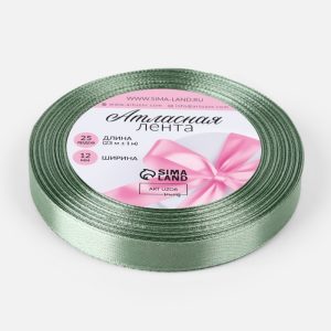 Лента атласная, 12 мм, 23±1 м, нежно-зелёная №65