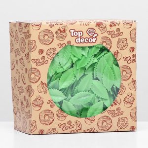 Лист розы вафельный зеленый, 30 шт.