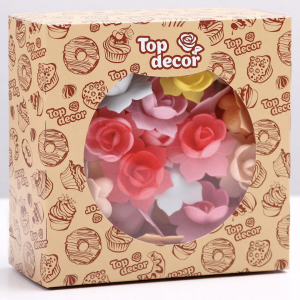 Цветы вафельные "Нарциссы махровые и листочки зеленые"