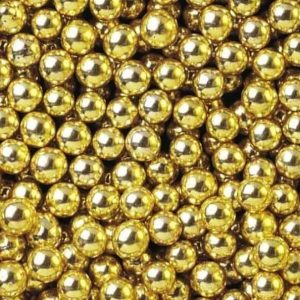 Посыпка шарики золотые метализированные, 7 мм., 50 г.