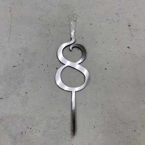Топпер-свеча Цифра "8", серебряный акрил