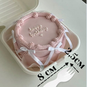 Вилка-ложка пластиковая для бенто-торта (белая)