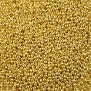 Посыпка шарики золотые метализированные, 2 мм., 30 г.