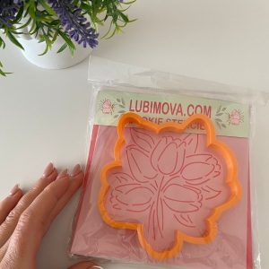 Вырубка + трафарет "Букет Тюльпанов".