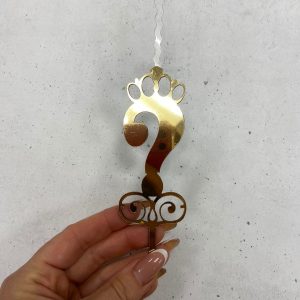 Топпер-свеча "Знак вопроса", золотой акрил