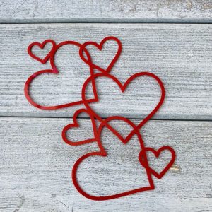Топпер для торта «Сквозные сердца», красные