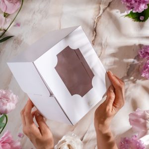 Коробка для торта/кулича 15*15*18 см. с подложкой, ПРЕМИУМ