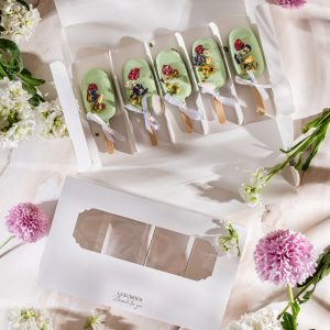 Коробка для эскимо/эклеровс окном белая ПРЕМИУМ 25*15*5 см.