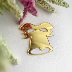 Топпер "Колокольчик", 3 см., золотой акрил