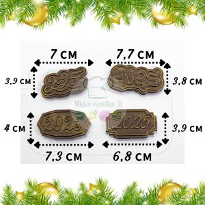 Форма пластиковая "Таблички 2025" 4 в 1