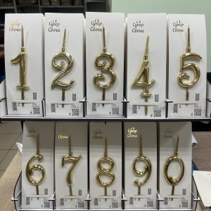 Топпер-свеча Цифра объемная "8", золотой акрил