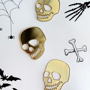 Топпер "ЧЕРЕП", 3 см., золотой акрил