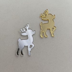 Топпер "Олененок", золотой акрил, 3,5*2 см.