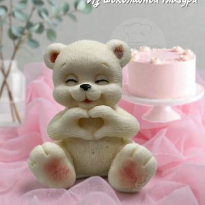 Фигурка из глазури "Мишка Лайкер белый"