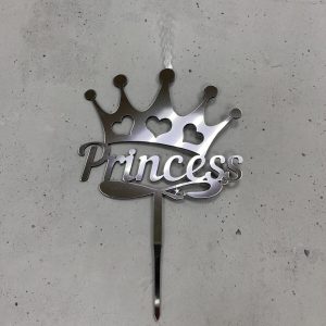 Топпер-свеча "Princess", серебряный акрил