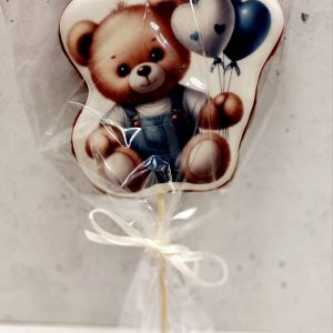 Пряник имбирный   "Мишка с шариками" , 9,5*9 см.