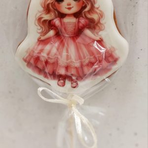 Пряник имбирный " Принцесса", 9,5 см *8 см на шпажке.