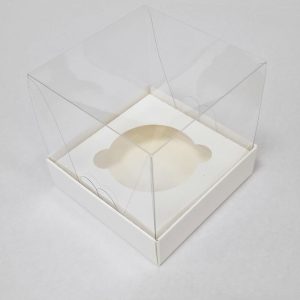 Коробка на 1 капкейк прозрачная с ложементом 10*10*10 см.