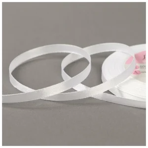 Лента атласная белая, ширина 6 мм., длина 23 метра. №1
