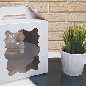 Короб с окнами и ручкой  20*20*22 см. (мгк)