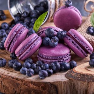 Печенье макарон, цвет фиолетовый (крышечки), пара