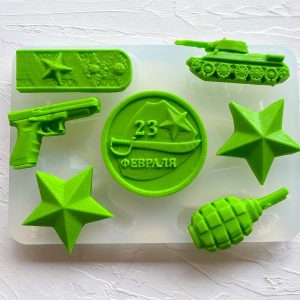 Молд силиконовый, Набор "23 Февраля"