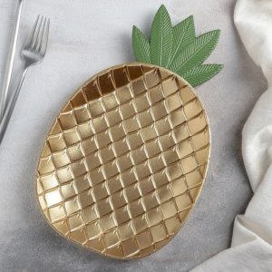 Блюдо "Золотой ананас", 30*19*2,5 см.