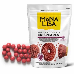 Розовое шоколадное драже Crispearls Ruby Chocolate, 50 гр.