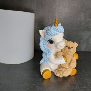 Силиконовый 3D молд "Единорог и мишка"