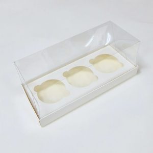 Коробка на 3 капкейка прозрачная 25*10*10 см.