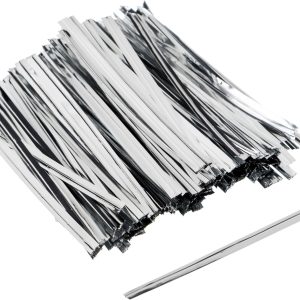 Твист-лента (скрутка) для пакетиков, серебряная, 10 шт.