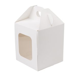 Коробка для кулича с окном (загрузка спереди) 12,5*12,5 *15 см