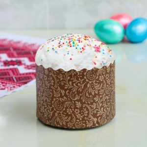 Форма бумажная для кулича на 300 г. "Флора" 110*85 мм.