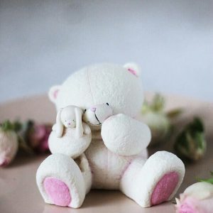 Силиконовый 3D молд "Мишка пухляш с зайкой"