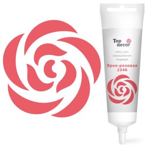 Краситель Топ декор гелевый водорастворимый Ярко-розовый, 100 г.