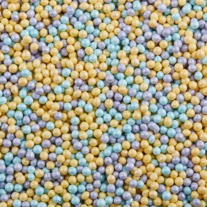 Посыпка шарики перламутровые, голубые/лиловые/желтые, 50 г.