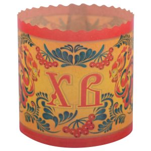 Форма бумажная для кулича на 150 гр. "Хохлома ХВ" 70*85 мм.