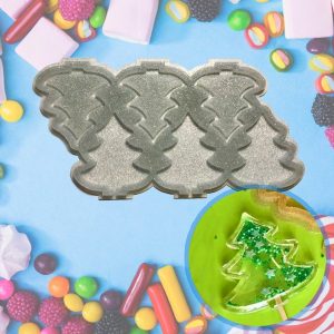 Форма силиконовая "Ёлочки-погремушки", 3 ячейки