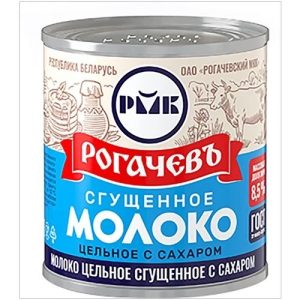 Молоко цельное сгущенное с сахаром 8,5%, Рогачев, 380 гр.