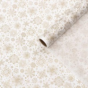 Пергамент силиконизированный Снежинки золотые, 38см.*5м. (Бенто)