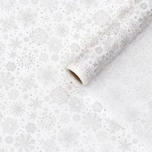 Пергамент силиконизированный Снежинки серебряные, 38см.*5м. (Бенто)
